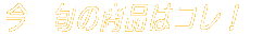今　旬の商品はコレ！